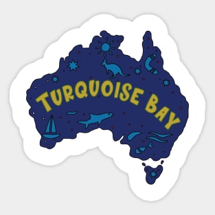 AUSSIE MAP TURQUOISE BAY Sticker